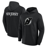 New Jersey Devils Fanatics Elements Blaze Tri-Blend Long Sleeve Hoodie T-Shirt - Black - NHL
