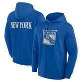 New York Rangers Fanatics Elements Blaze Tri-Blend Long Sleeve Hoodie T-Shirt - Blue - NHL