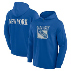 New York Rangers Fanatics Elements Blaze Tri-Blend Long Sleeve Hoodie T-Shirt - Blue - NHL