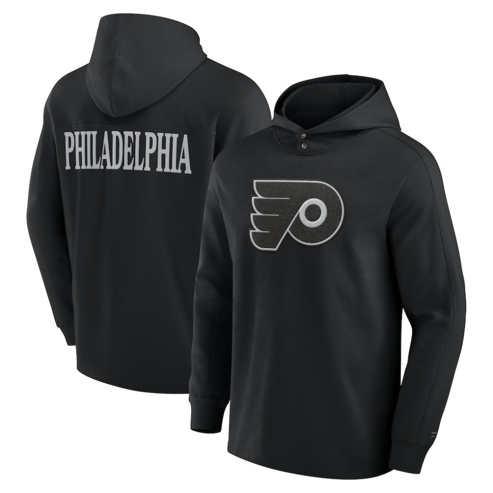 Philadelphia Flyers Fanatics Elements Blaze Tri-Blend Long Sleeve Hoodie T-Shirt - Black - NHL