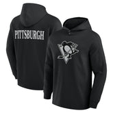 Pittsburgh Penguins Fanatics Elements Blaze Tri-Blend Long Sleeve Hoodie T-Shirt - Black - NHL