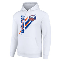 New York Islanders Starter Color Scratch Fleece Pullover Hoodie - White - NHL