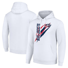 Columbus Blue Jackets Starter Color Scratch Fleece Pullover Hoodie - White - NHL