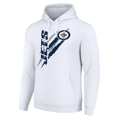Winnipeg Jets Starter Color Scratch Fleece Pullover Hoodie - White - NHL