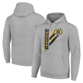Boston Bruins Starter Color Scratch Fleece Pullover Hoodie - Heather Gray - NHL