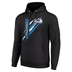 Colorado Avalanche Starter Color Scratch Fleece Pullover Hoodie - Black - NHL
