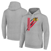 Chicago Blackhawks Starter Color Scratch Fleece Pullover Hoodie - Heather Gray - NHL