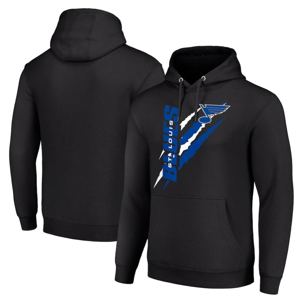 St. Louis Blues Starter Color Scratch Fleece Pullover Hoodie - Black - NHL