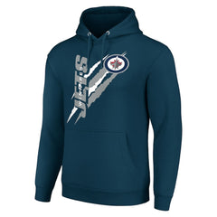 Winnipeg Jets Starter Color Scratch Fleece Pullover Hoodie - Blue - NHL
