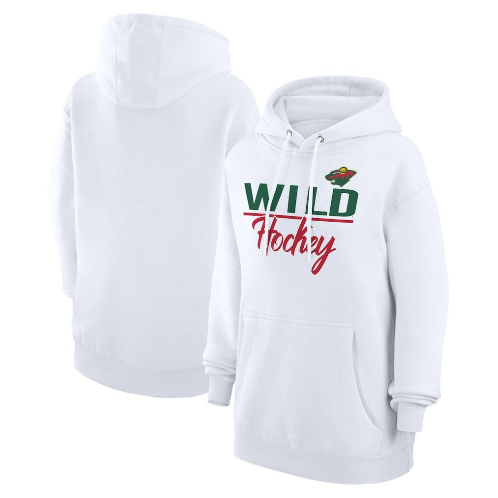 Minnesota Wild G-III 4Her by Carl Banks Women's Team Fleece Pullover Hoodie - White - NHL