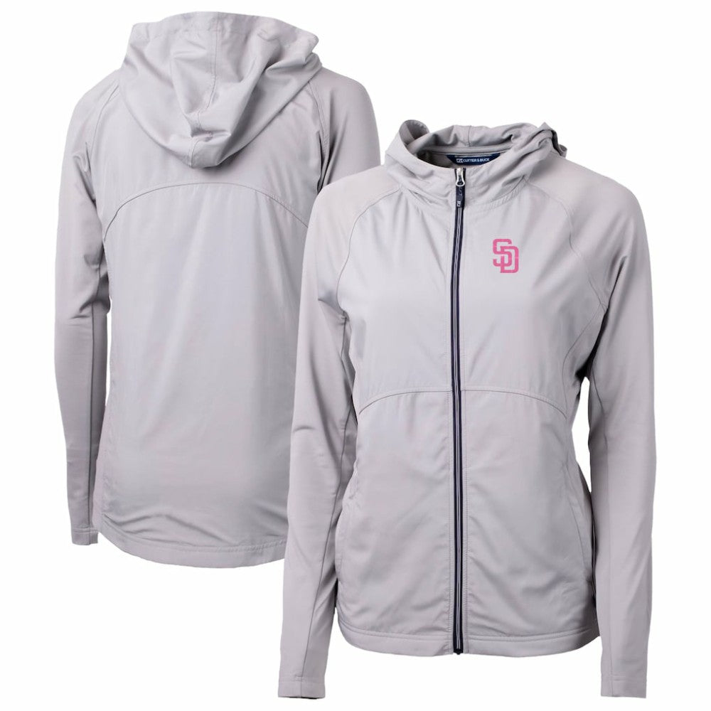 San Diego Padres Cutter & Buck Women's City Connect Adapt Eco Knit Hybrid Recycled Full-Zip Hoodie - MLB