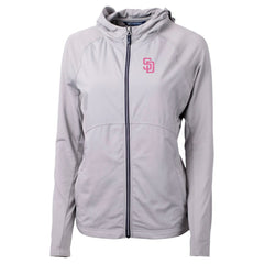 San Diego Padres Cutter & Buck Women's City Connect Adapt Eco Knit Hybrid Recycled Full-Zip Hoodie - MLB