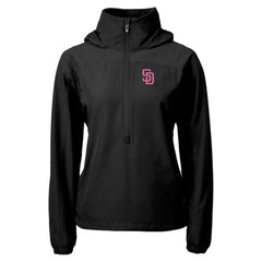 San Diego Padres Cutter & Buck Women's City Connect Charter Eco Recycled Half-Zip Anorak Jacket - MLB