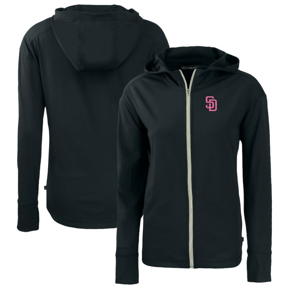 San Diego Padres Cutter & Buck Women's City Connect Daybreak Eco Recycled Full-Zip Hoodie - MLB