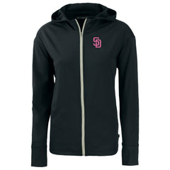 San Diego Padres Cutter & Buck Women's City Connect Daybreak Eco Recycled Full-Zip Hoodie - MLB
