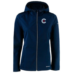 Chicago Cubs Cutter & Buck Women's City Connect Evoke Eco Softshell Recycled Full-Zip Hoodie Jacket - MLB