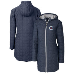 Chicago Cubs Cutter & Buck Women's City Connect Rainier PrimaLoft Eco Insulated Hooded Long Coat - MLB