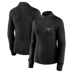 Chicago Bulls Women's Elements Match Raglan Quarter-Zip Top Black - NBA