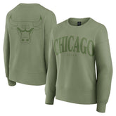 Chicago Bulls Women's Elements Flow Pullover Sweatshirt Olive - NBA
