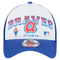 Atlanta Braves New Era Retro Wordmark 9FORTY A-Frame Trucker Adjustable Hat - MLB