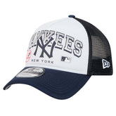 New York Yankees New Era Retro Wordmark 9FORTY A-Frame Trucker Adjustable Hat - MLB