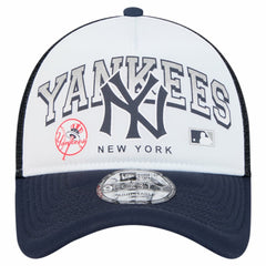 New York Yankees New Era Retro Wordmark 9FORTY A-Frame Trucker Adjustable Hat - MLB
