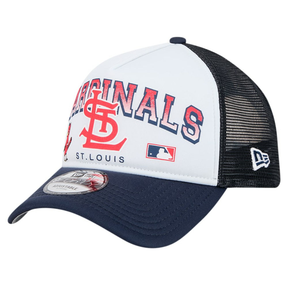 St. Louis Cardinals New Era Retro Wordmark 9FORTY A-Frame Trucker Adjustable Hat - MLB