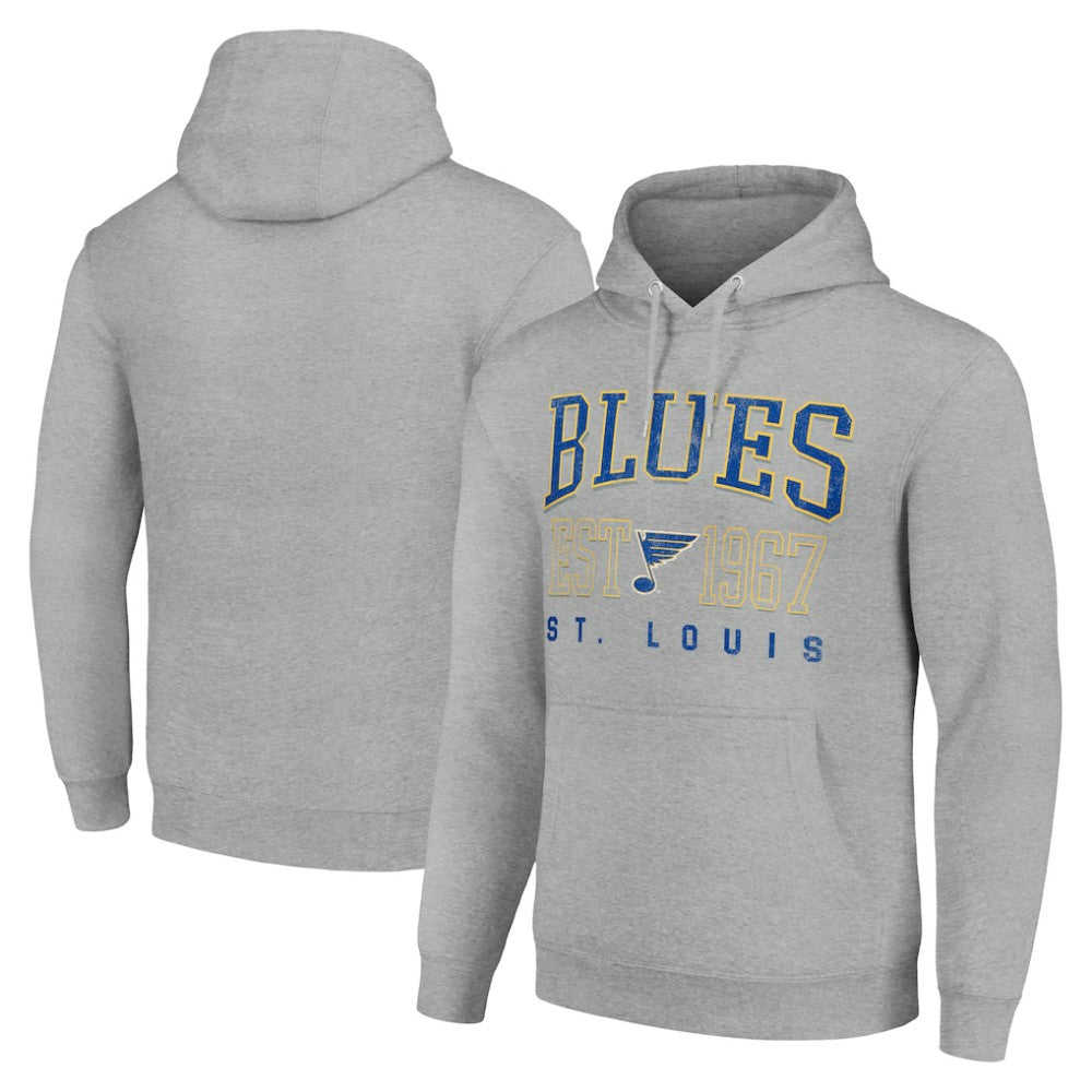 St. Louis Blues Starter Retro Graphic Pullover Hoodie - Heather Gray - NHL