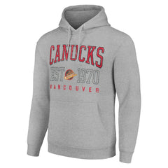Vancouver Canucks Starter Retro Graphic Pullover Hoodie - Heather Gray - NHL