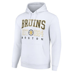 Boston Bruins Starter Retro Graphic Pullover Hoodie - White - NHL