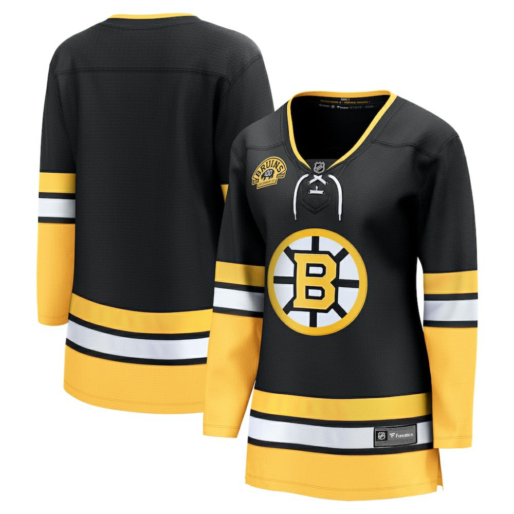 Boston Bruins Fanatics Women's Alternate 100th Anniversary Breakaway Jersey - Black - NHL