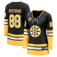 David Pastrnak Boston Bruins Fanatics Women's 100th Anniversary Breakaway Jersey - Black - NHL