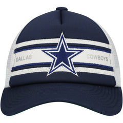 Dallas Cowboys Youth Stripe Trucker Adjustable Hat Navy | Mitchell & Ness