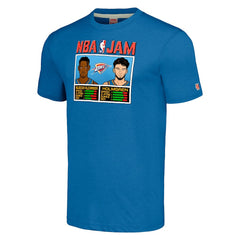 Shai Gilgeous-Alexander & Chet Holmgren Oklahoma City Thunder Homage Unisex NBA Jam Tri-Blend T-Shirt Blue - NBA