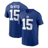 Tommy DeVito New York Giants Name & Number T-Shirt Royal | Nike for Sale