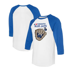 Toronto Blue Jays Tiny Turnip Unisex Butterfly Glove 3/4-Sleeve Raglan T-Shirt - MLB