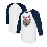 Washington Nationals Tiny Turnip Unisex Butterfly Glove 3/4-Sleeve Raglan T-Shirt - MLB