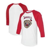 Los Angeles Angels Tiny Turnip Unisex Butterfly Glove 3/4-Sleeve Raglan T-Shirt - MLB