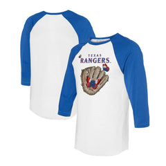 Texas Rangers Tiny Turnip Unisex Butterfly Glove 3/4-Sleeve Raglan T-Shirt - MLB