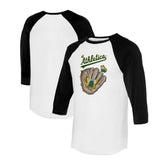 Athletics Tiny Turnip Unisex Butterfly Glove 3/4-Sleeve Raglan T-Shirt - MLB