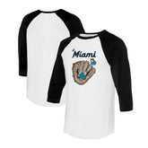 Miami Marlins Tiny Turnip Unisex Butterfly Glove 3/4-Sleeve Raglan T-Shirt - MLB