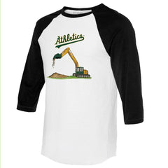 Athletics Tiny Turnip Unisex Excavator 3/4-Sleeve Raglan T-Shirt - MLB