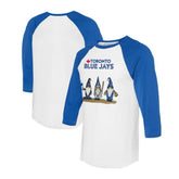 Toronto Blue Jays Tiny Turnip Unisex Gnomes 3/4-Sleeve Raglan T-Shirt - MLB