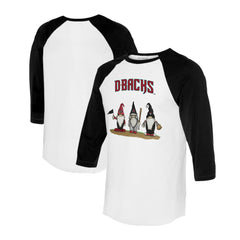 Arizona Diamondbacks Tiny Turnip Unisex Gnomes 3/4-Sleeve Raglan T-Shirt - MLB