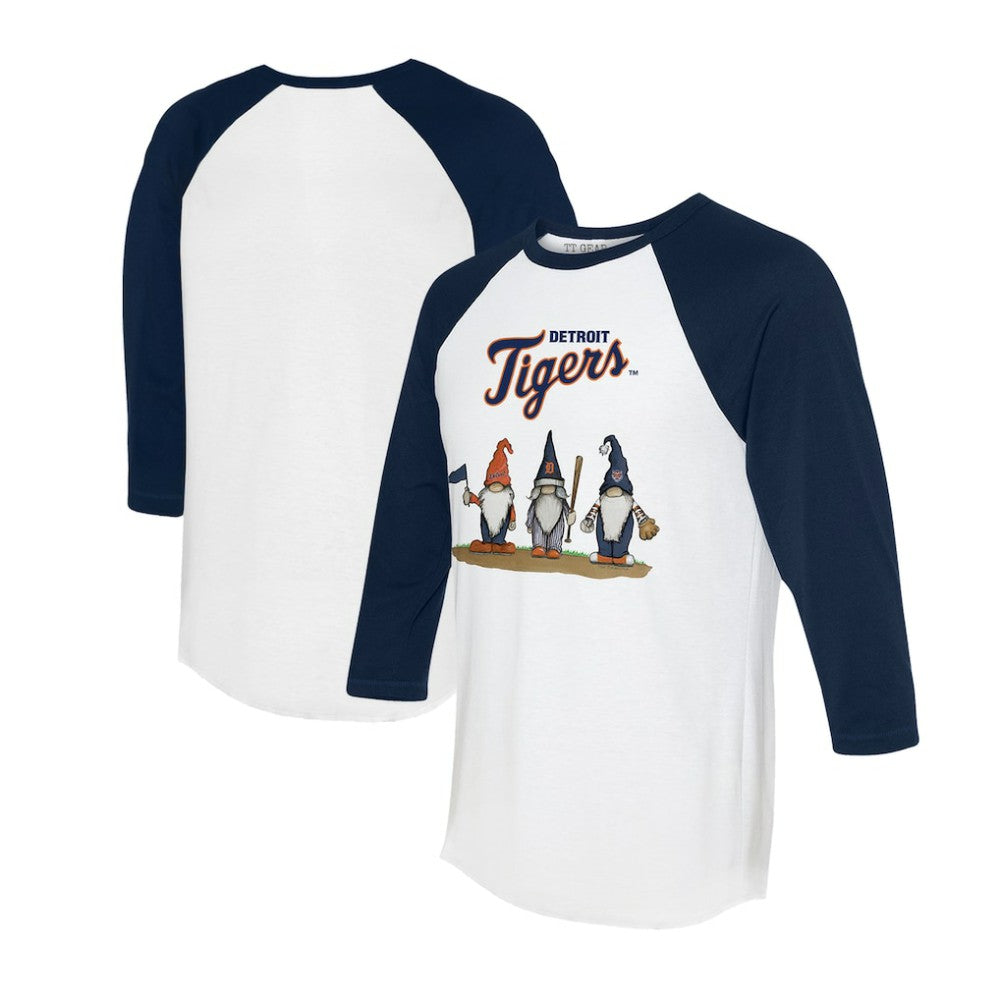 Detroit Tigers Tiny Turnip Unisex Gnomes 3/4-Sleeve Raglan T-Shirt - MLB