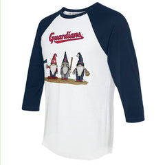 Cleveland Guardians Tiny Turnip Unisex Gnomes 3/4-Sleeve Raglan T-Shirt - MLB