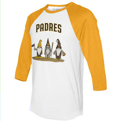 San Diego Padres Tiny Turnip Unisex Gnomes 3/4-Sleeve Raglan T-Shirt - MLB