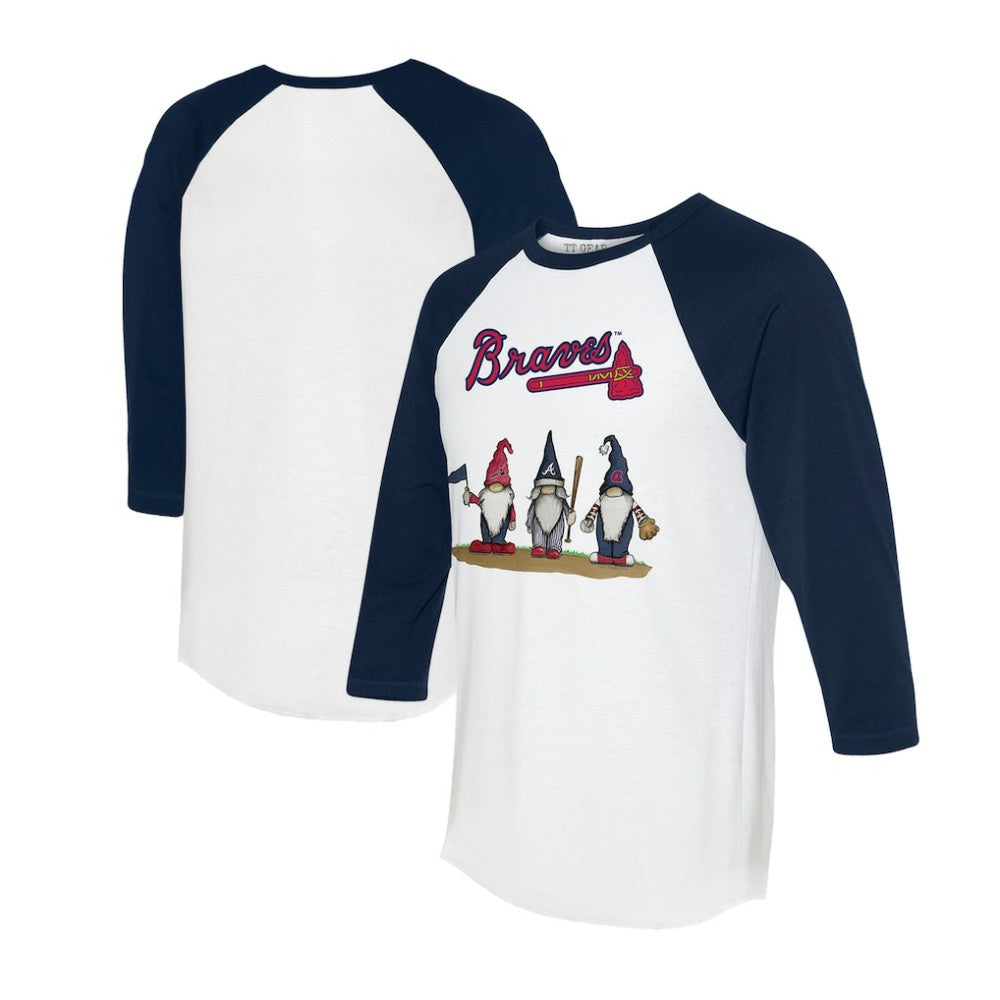 Atlanta Braves Tiny Turnip Unisex Gnomes 3/4-Sleeve Raglan T-Shirt - MLB