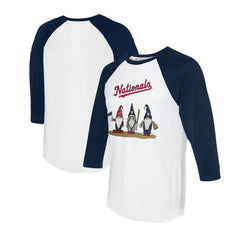 Washington Nationals Tiny Turnip Unisex Gnomes 3/4-Sleeve Raglan T-Shirt - MLB