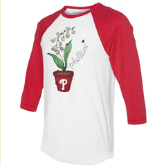 Philadelphia Phillies Tiny Turnip Unisex Lilies & Ladybugs 3/4-Sleeve Raglan T-Shirt - MLB